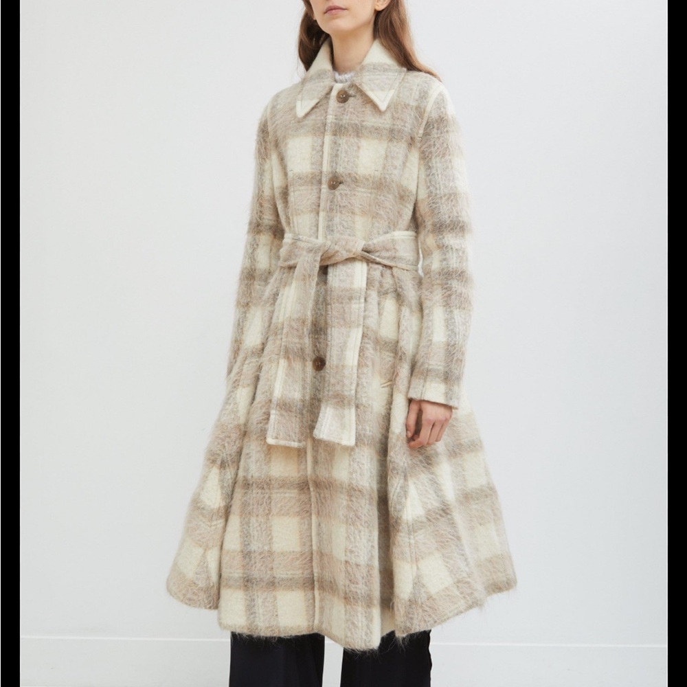 Plaid Wool-Blend Coat
